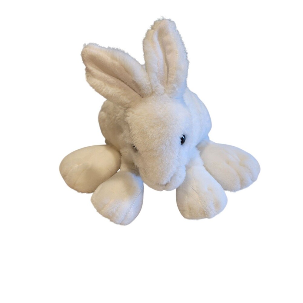 Trudy Toys White Bunny Rabbit Plush Toy Vintage Stuffed Animal 10" 1983